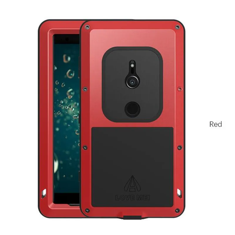 Love Mei Aluminum Armor Case For Sony Xperia Xz2 Compact Waterproof Shockproof Powerful Cover Free Tempered Glass