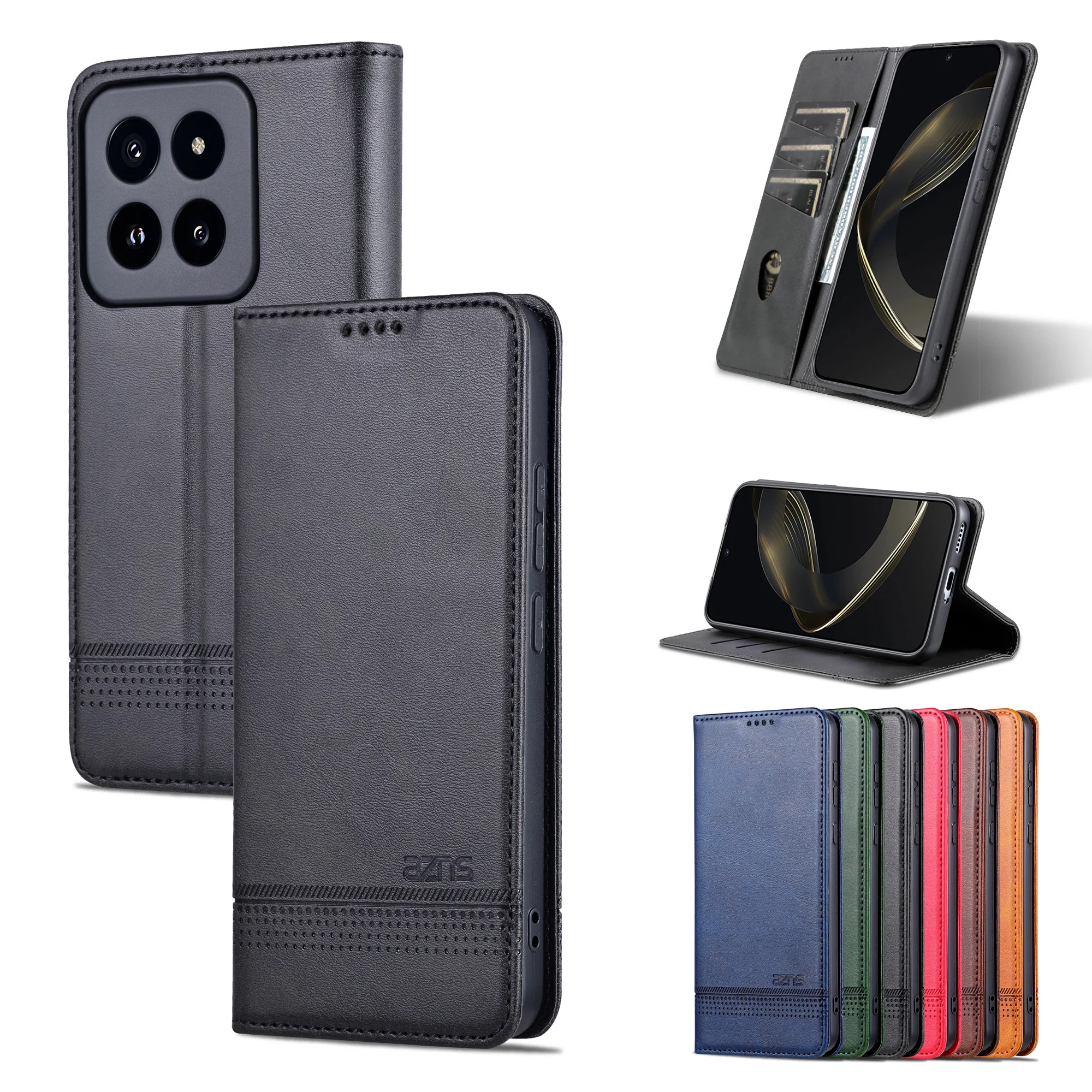 

Чехол-книжка для Xiaomi 14 Pro, из ПУ кожи, с подставкой