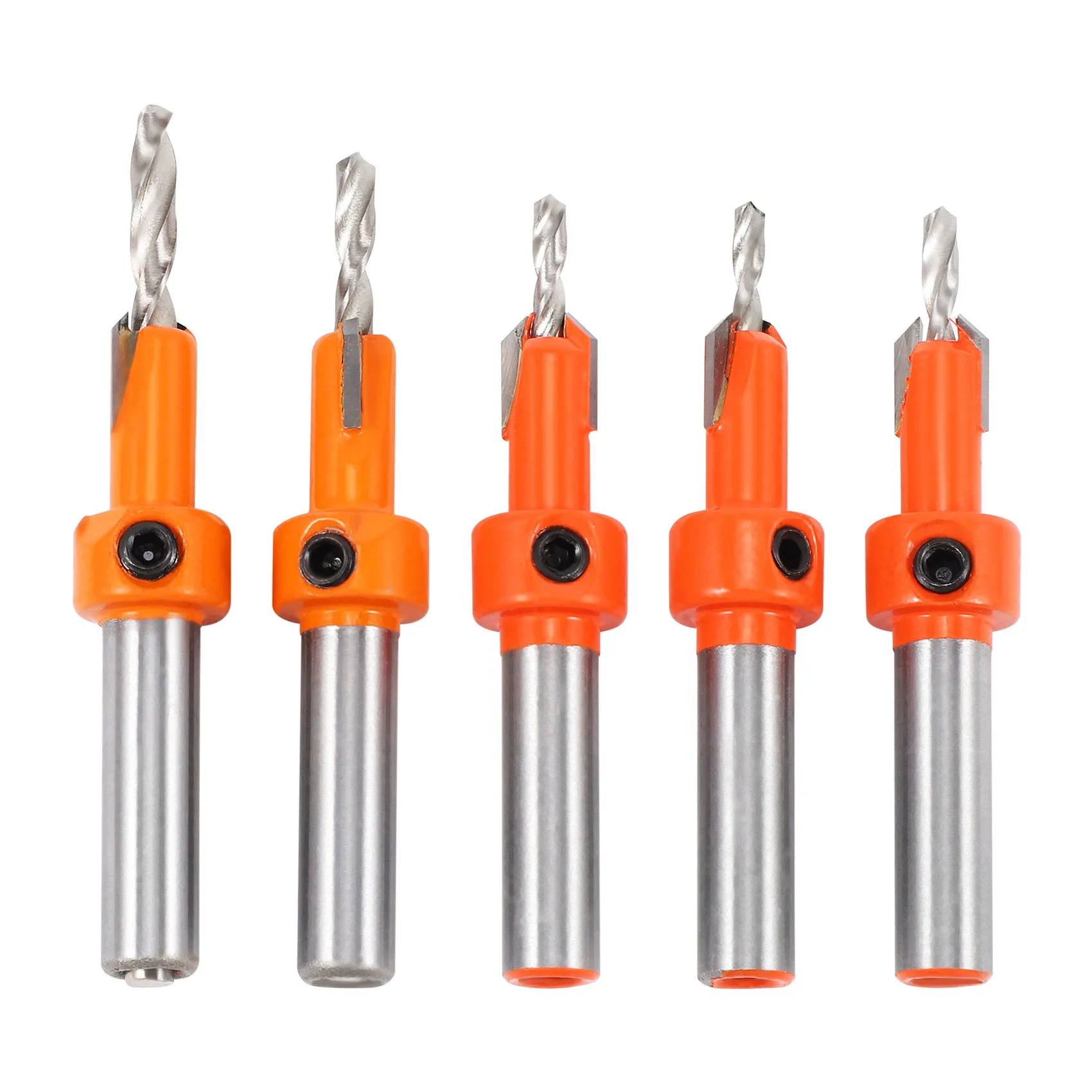 

5Pcs Wood Hole Drill Bit,8MM Countersink Drill Bit Router Bit,Wood Working Counter Sink Drill Bit Set Screw Cutter