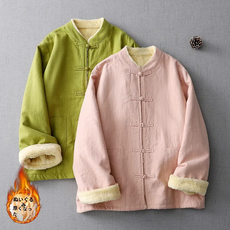 Новое китайское пальто на хлопковой подкладке для женщин зимняя утолщенная