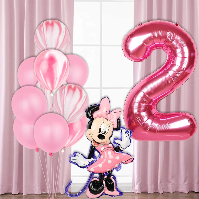 Фото 1 компл.. Disney Minnie мультфильм воздушный шар для девочек на день рождения декор свадебная сцена опора подарок для влюбленных дети сувениры игр... №2