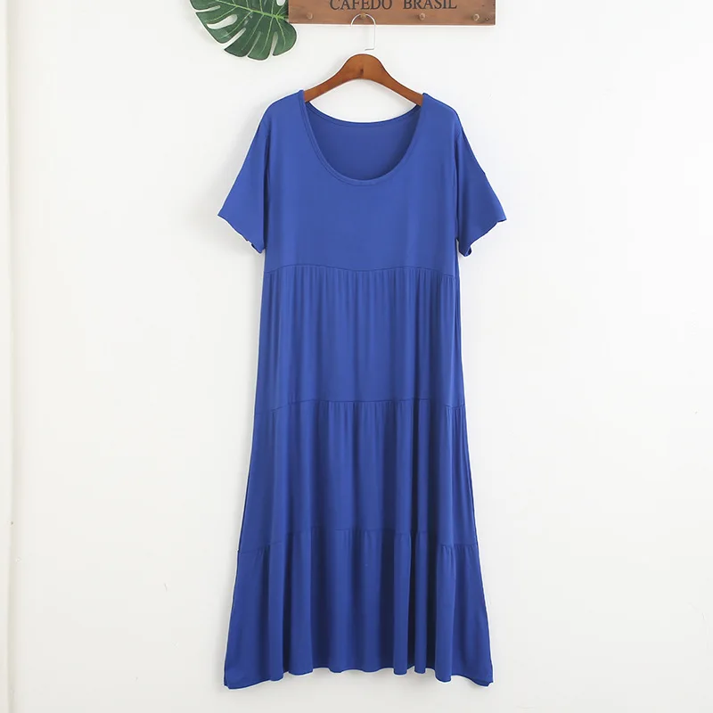 

women's summer short sleeve loose slim long dress for pregnant women Black