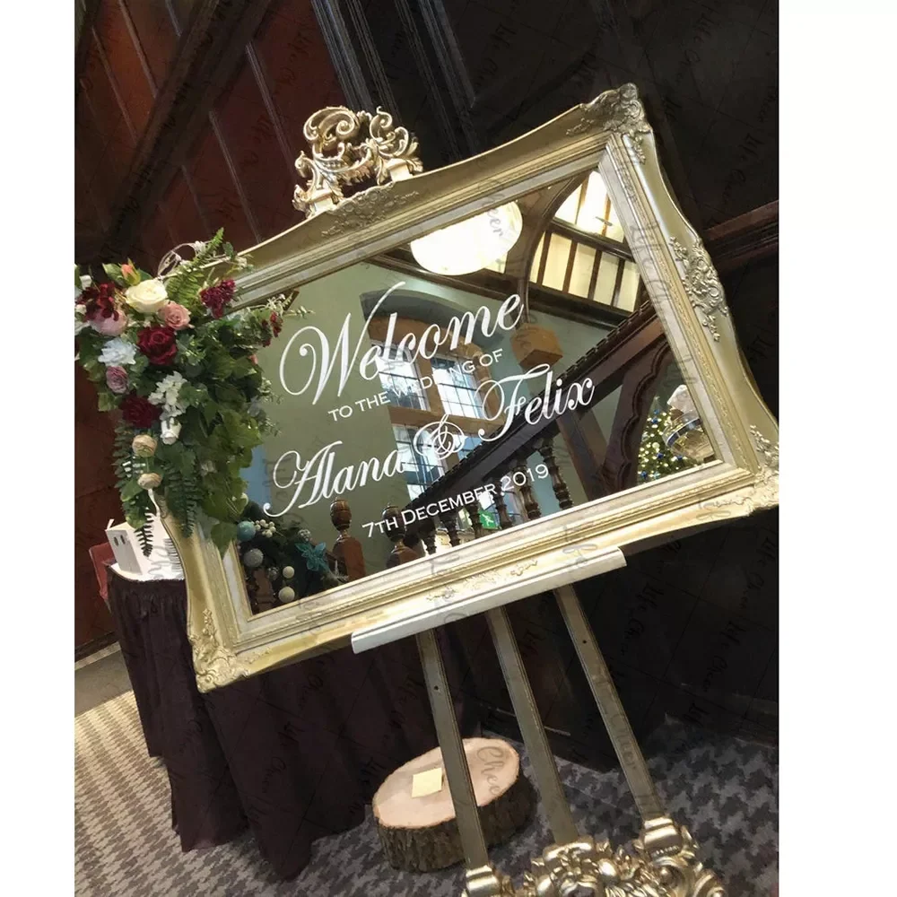 

Personalized Sticker Welcome Wedding Sign Decal Art Rustic Simple Wedding Decal Removable Vinyl Stickers