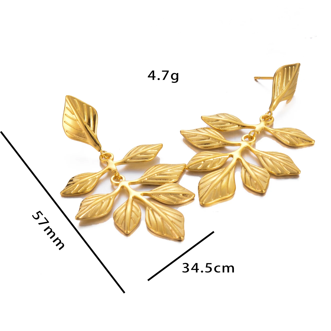 Серьги из нержавеющей стали золотого цвета Классические висячие серьги в виде