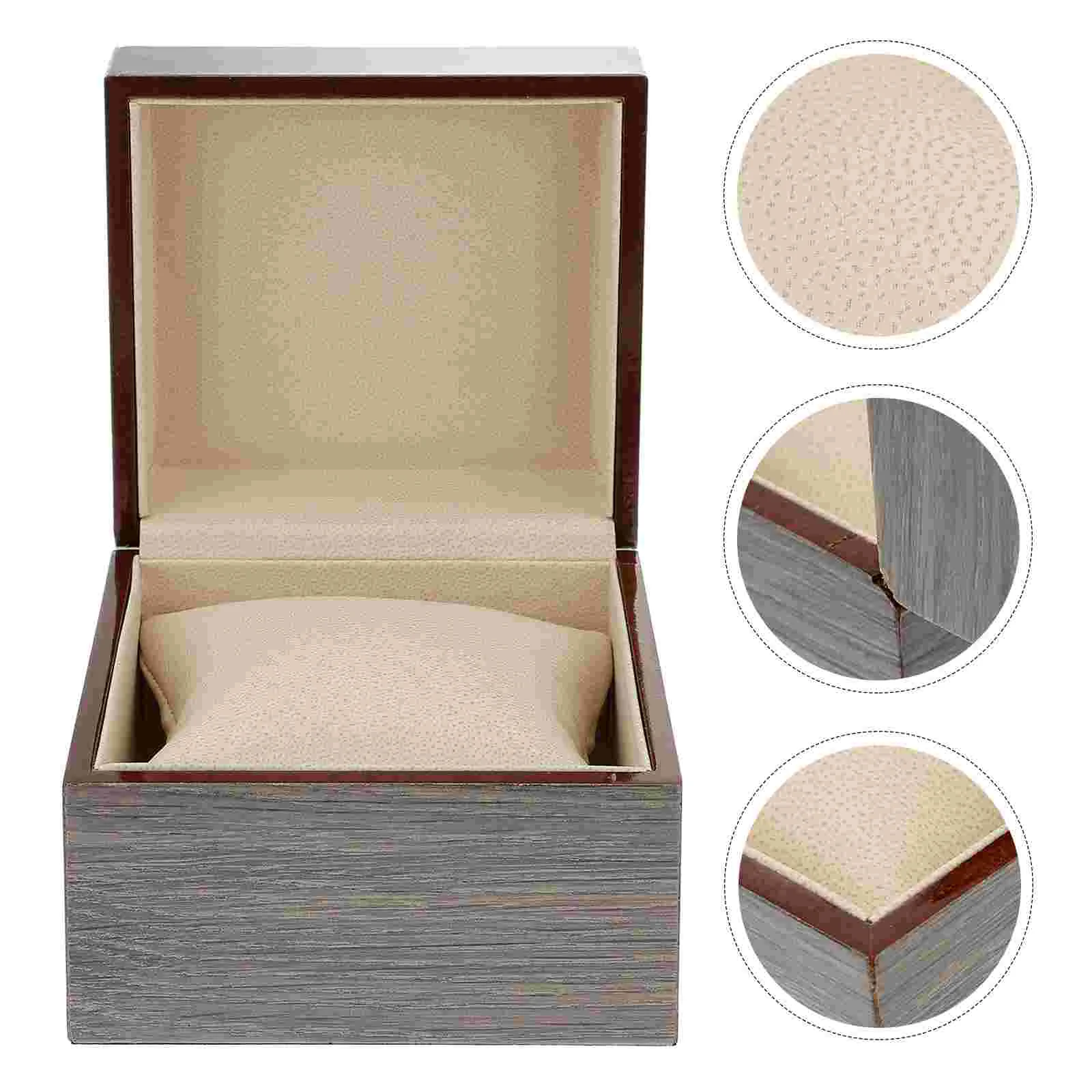 

Box Watch Case Organizer Jewelry Wood Single Bracelet Puwooden Container Storage Gift Collector Travel Rings Earrings Display