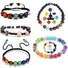 Браслет ручной работы из натурального камня 7 чакр, браслет для йоги, браслеты из камней с бусинами для женщин, лечебный браслет рейки, браслеты из бусин с нитками для мужчин