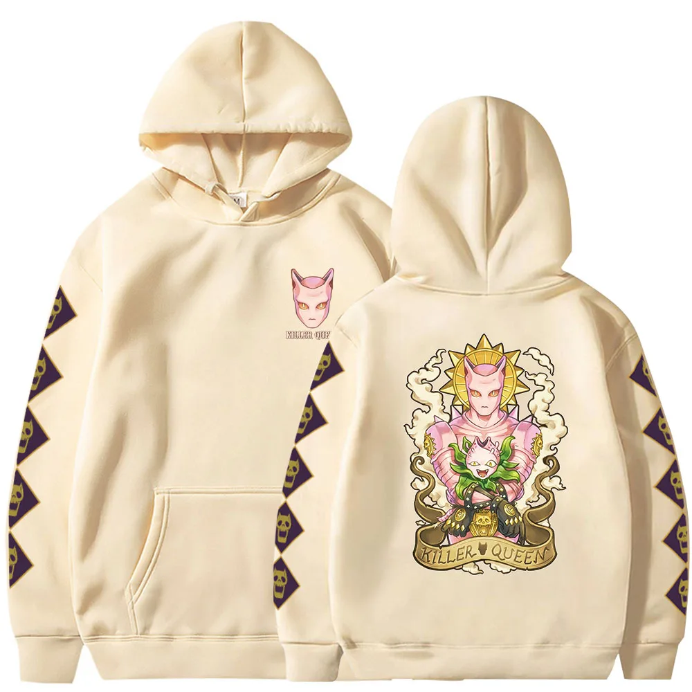 

Anime Hoodies Jojo's Bizarre Adventure Hoodie Print Sweatshirts Hip Hop Sweatshirt Long Sleeves Streetwear Pullovers
