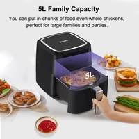 5l large capacity air fryer smart touch air oven one touch operations airfryer 1400w high power electric fryer without oil