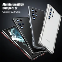luxury metal bumper case for samsung galaxy s22 ultra plus case shockproof armor irregularly aluminum cover for galaxy s21 ultra