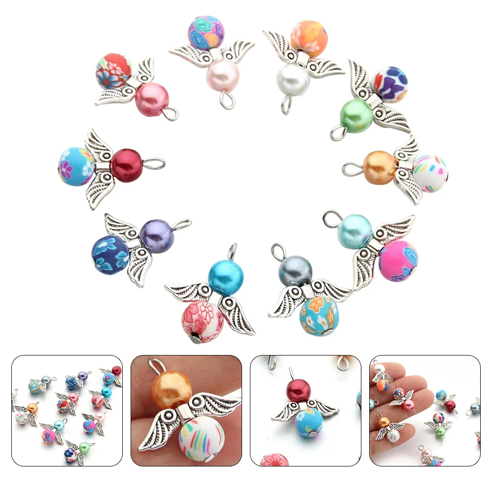 

Pendants Diy Wing Jewelry Pearl Charms Pendant Accessories Dangle Mixed Accessory Glass Alloy Jewelries Bracelet Fairy Imitated