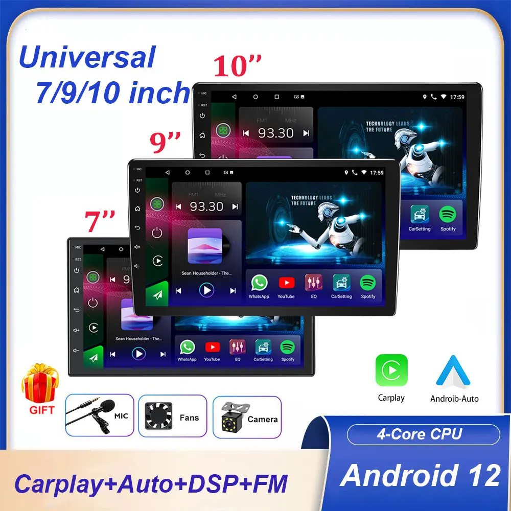 

A6 2Din Android 12 7 9 10Inch Car Multimedia Video Player Universal Stereo Radio GPS For Volkswagen Nissan Hyundai Kia Toyota