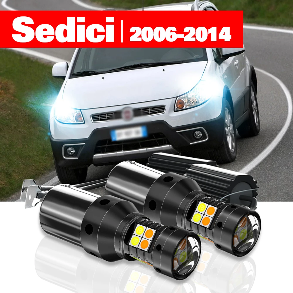 

For Fiat Sedici 2006-2014 Accessories 2pcs LED Dual Mode Turn Signal+Daytime Running Light DRL 2007 2008 2009 2010 2011 2012