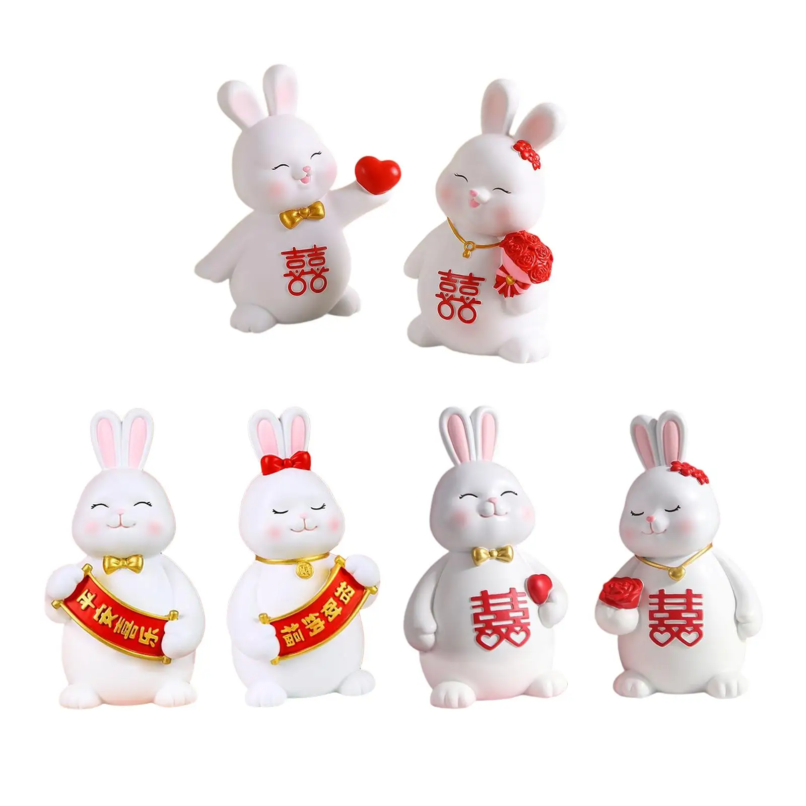 

Современная парная Фигурка кролика из смолы с орнаментом, коллекционная скульптура для сада, спальни, прикроватного столика, уличный Насто...