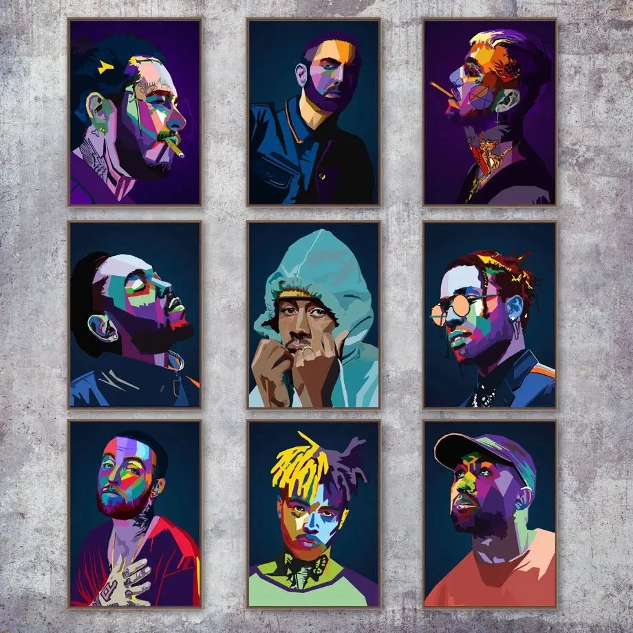 

Modern Hip Hop Rapper Canvas Art Painting Decor Painting Pop Art Wall Picture Poster Modern Wall Art Picture In Living Room
