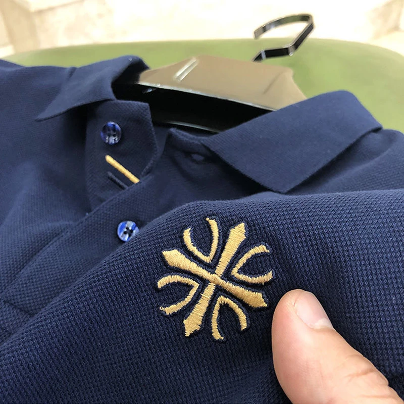 High end new fashion brand Polo shirt men's casual business short sleeved T-shirt summer golf clothing