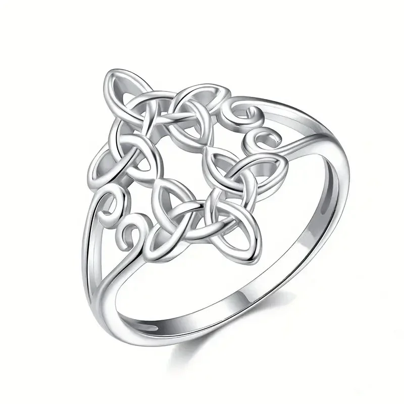 Женские кольца в кельтском стиле обручальные серебристого цвета с узелком