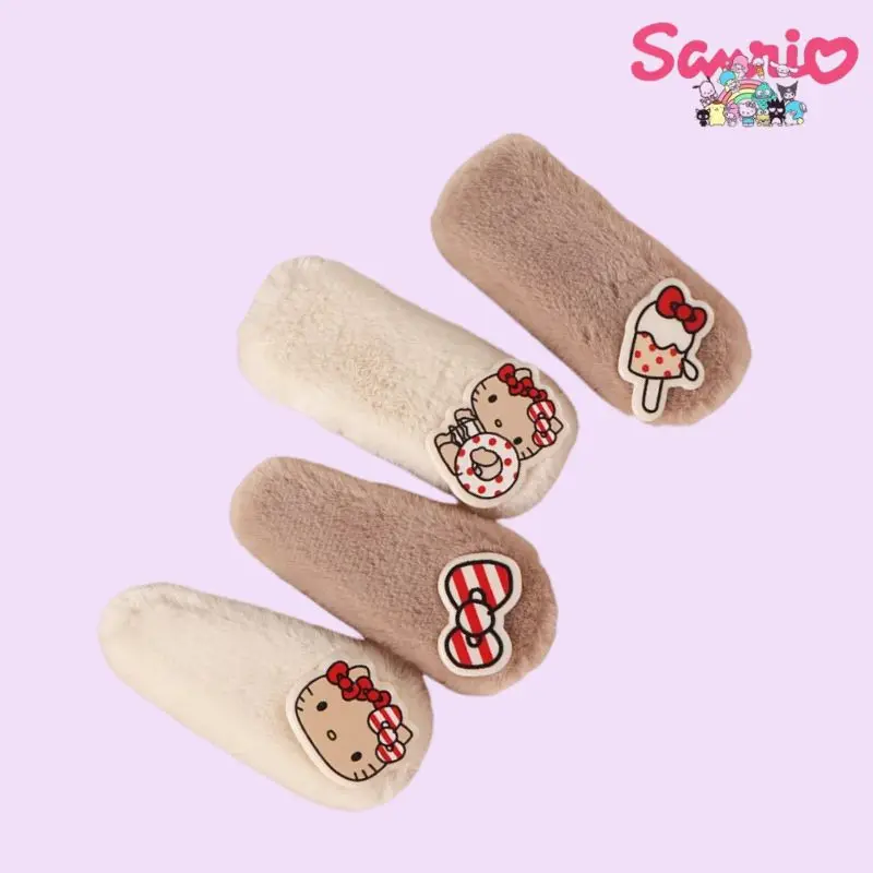 

4pcs Sanrio Hello Kitty BB Clip Plush Fashion Cartoon Hairpin Kawaii Furry Doll Duckbill Clip Accessories Headwear