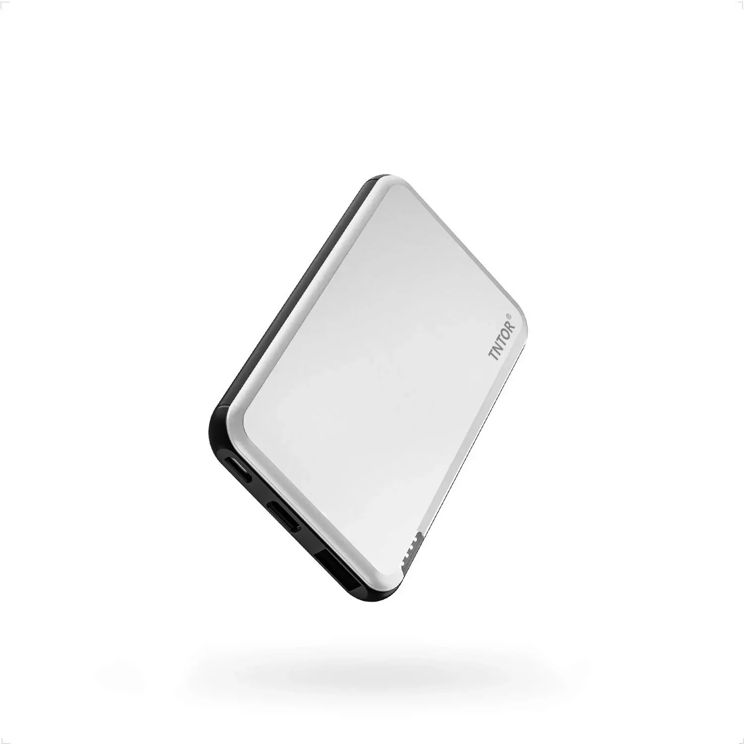 

2023New Mini Portable Charger Power Bank,5000mAh Ultra Slim Cell Phone External Battery,Aluminum Shell Design for iPhone &