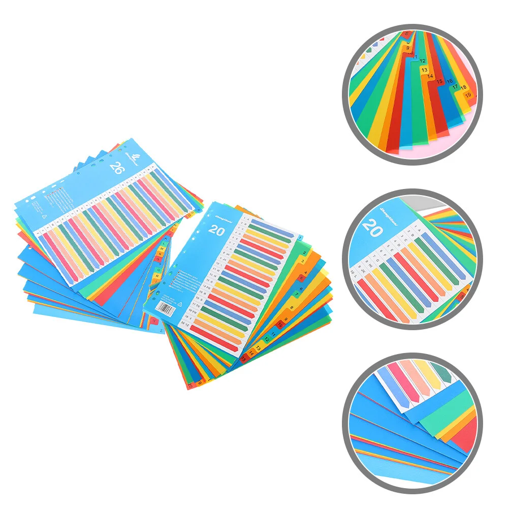 

46 Pages Colored Folders Partition Plastic Binder Dividers Label A5 Notepad Notebook Tab