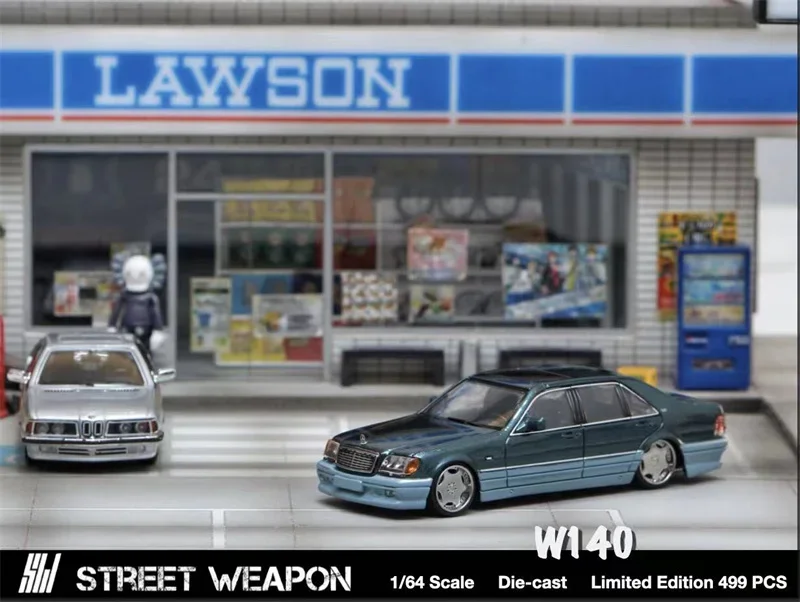 SW 1:64 W140 Green Limited499 Литая под давлением модель автомобиля