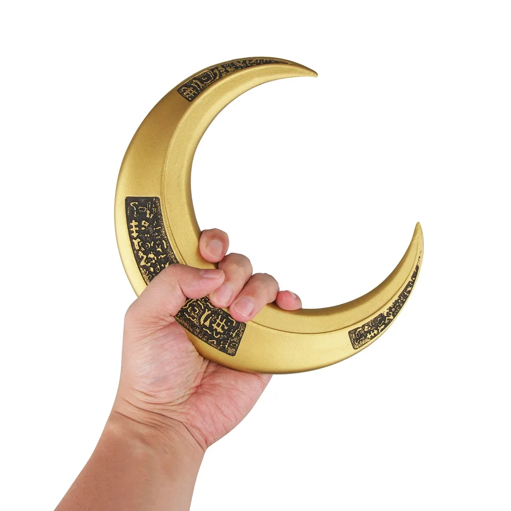 1 Pair Movie Moon Knight Crescent Darts Superhero Marc Spector Cosplay Golden Silver PU Knives Weapon Cos Prop Accessories