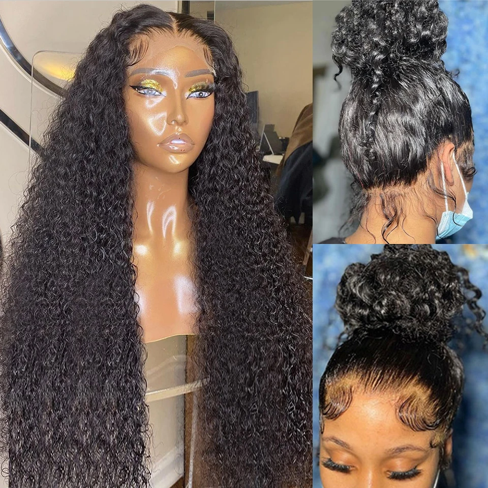 360 13x4 Water Wave Lace Front Wig Natural Wigs Brazilian Hair Wigs For Women Cheap Deep Curly Human Hair Wigs On Sale Clearance