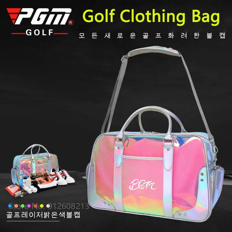 PGM Women Colorful Golf Clothing Bag High Capacity Golf Storage Bag Waterproof lightweight Shoes Bags Ladies Traveling Handbag