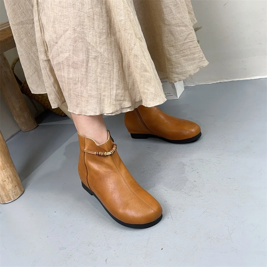 Birkuir Женские ботильоны в стиле ретро с боковой молнией и высоким берцем туфли на