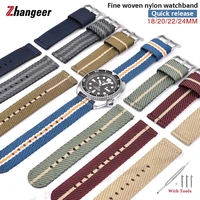 18mm 20mm 22mm 24mm nylon strap for rolex seiko huawei gt2 gear s2 s3 men women smart watchband replacement watch accessories