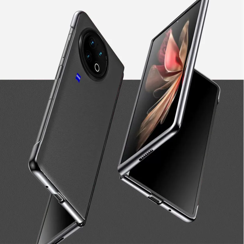Genuine Leather Vivo X Fold2 Case PC Ultra Thin Full Protective Cover Case For Vivo X Fold 2 Fold2 Mobile Phone