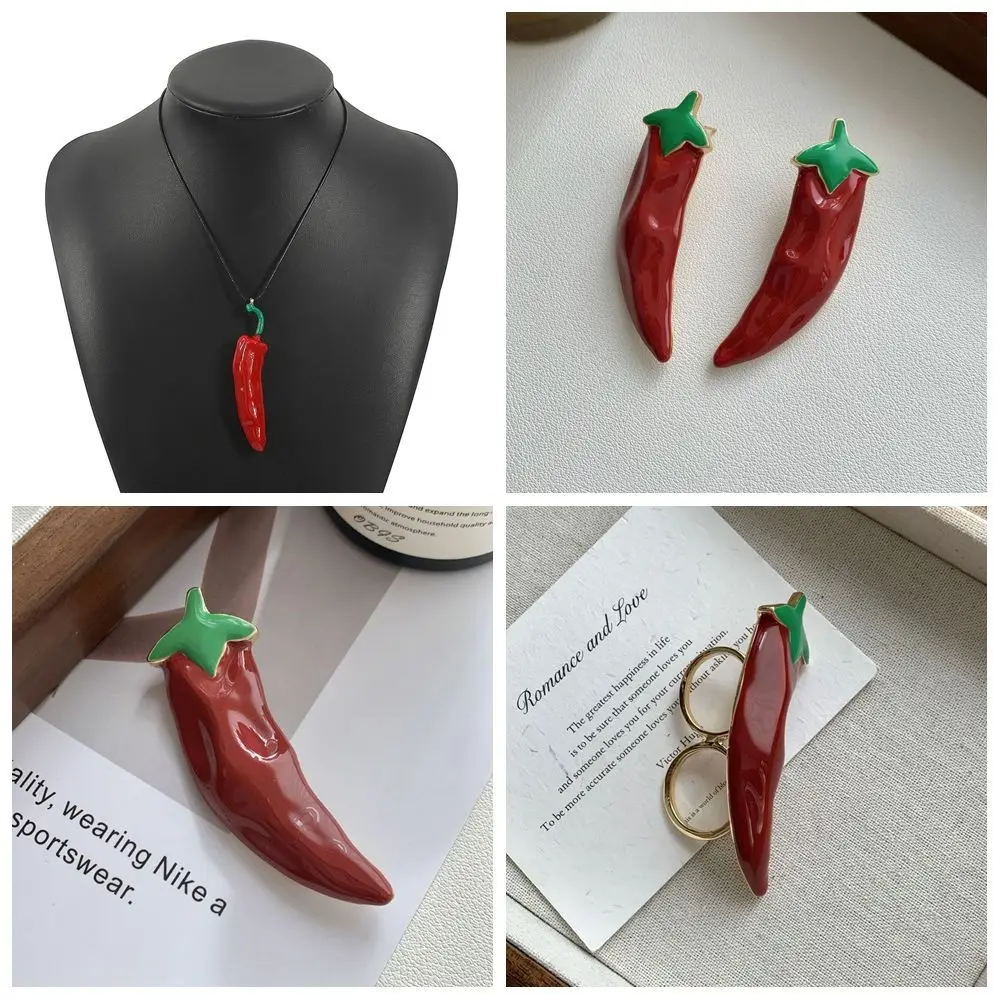 Ожерелье в стиле ретро ювелирные изделия с красным перцем регулируемое кольцо на