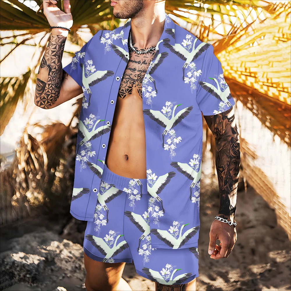 

2022 New Ins Harajuku Short Sleeve Floral Shirt Hawaii Beach Tide Brand Fashion Loose 3d Print Thin Couple Breathable Jacket
