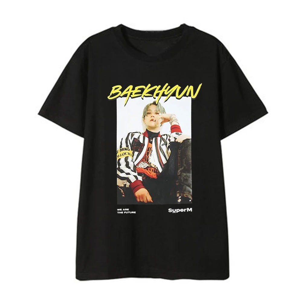 ALLKPOPER KPOP SUPER M KAI LUCAS MARK TEN BAEK HYUN Taemin Taeyong Same T-shirt Short-sleeved T-shirts Korean Loose Summer Tops | Женская