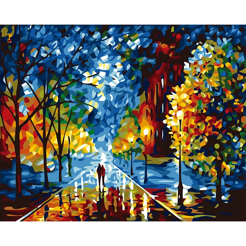 

Oil Painting By Numbers Landscape Picture Colouring Acrylic Painting For Adults HandPainted Drawing Paint By Number Home Decor