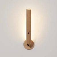 360%c2%b0 rotatable adjust wood wall lamp usb charging touch control stepless dimming sconce corridor night light good quality