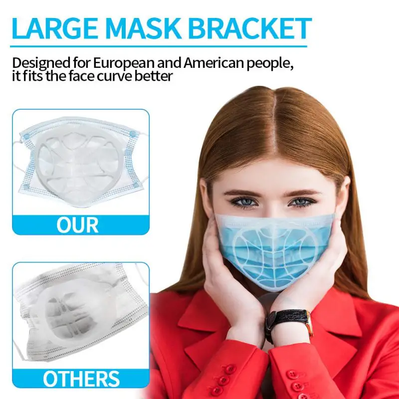 

10Pcs 3D Breathable Valve Mouth Mask Support Breathing Assist Mask Inner Cushion Bracket Food Grade Anti-boring Mask Holder