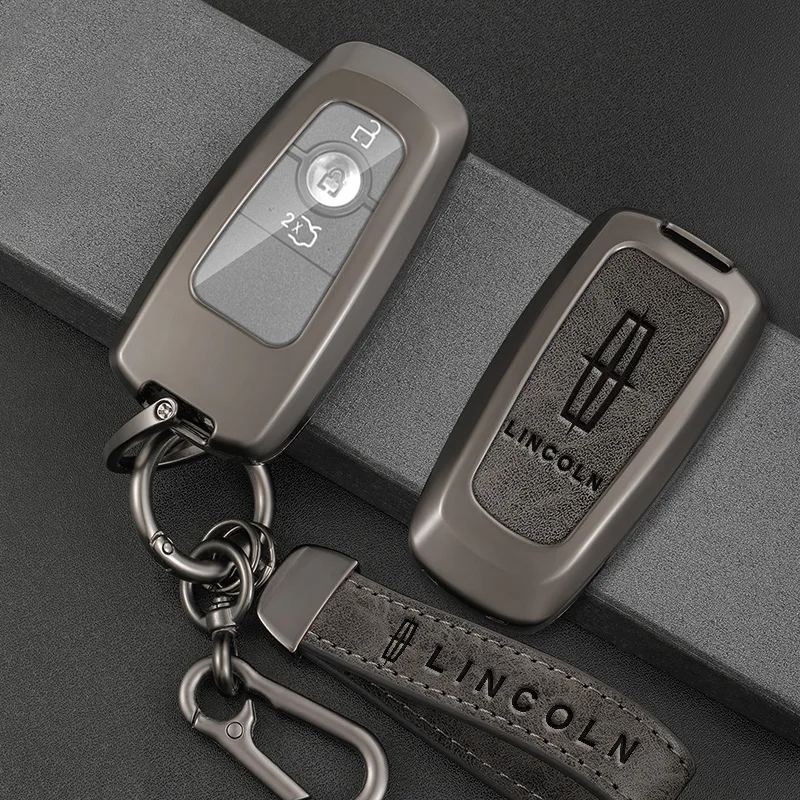 

Zinc Alloy Car Smart Remote Key Case Full Cover Protector Shell Bag For Lincoln Mondeo MKC MKZ MKX Keyless Keychain Accessories
