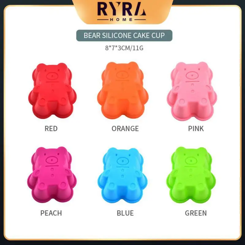 

Pudding Mold Marfen Cup Bear Shaped Silicone Cake Cup Food Grade Baking Tools Anti-stick Kitchen Accessories