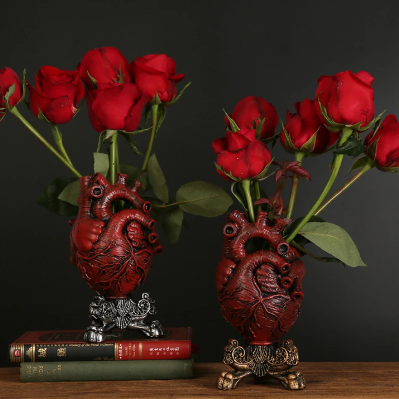 

Creative Retro American Modern Hot Style with Heart Vase Home Hotel Teahouse Desktop Decoration Crafts Home Decoration Ornaments
