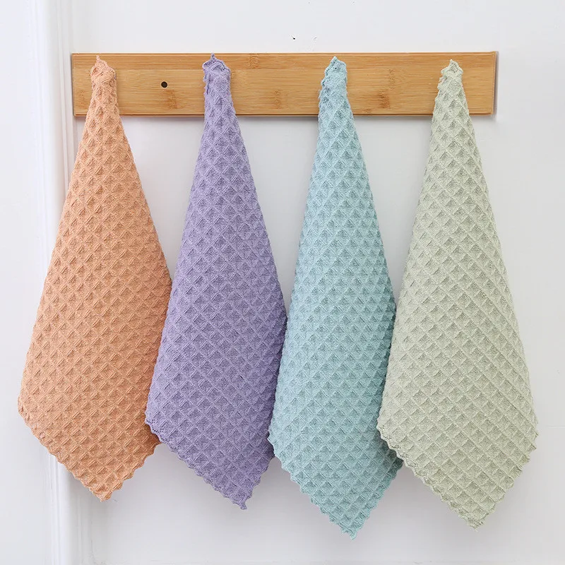 

3Pcs/Pack 30x30cm Waffle Square Towel Soft Absorbent Multifunction Kitchen Cleaning Rag Household Dish Cloth