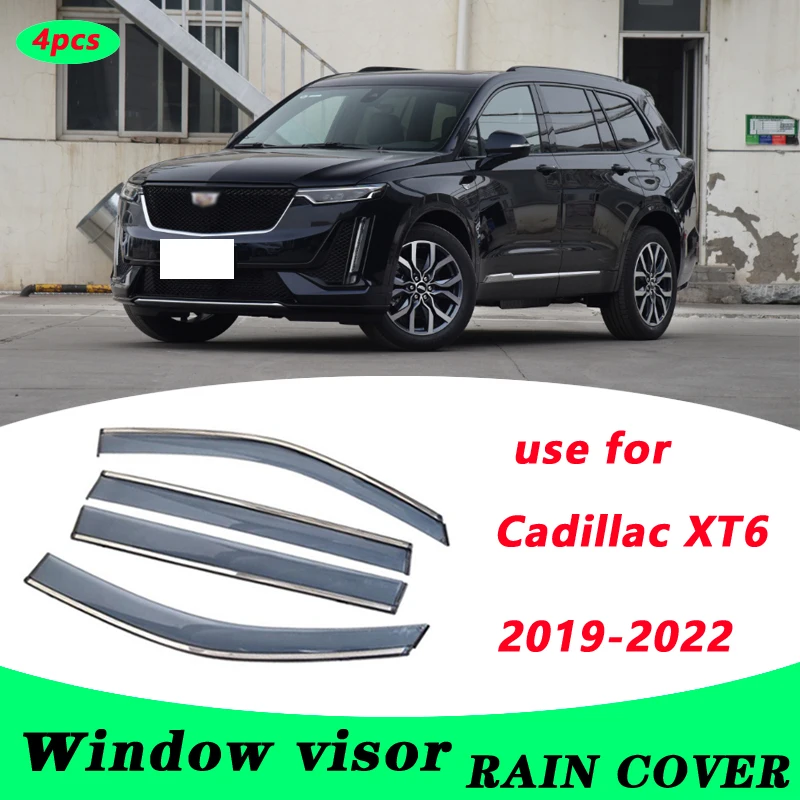

Пластиковый козырек на окно для Cadillac XT6 2019-2022 XT6, вентиляционные оттенки, защита от солнца, дождя, 4 шт./компл.
