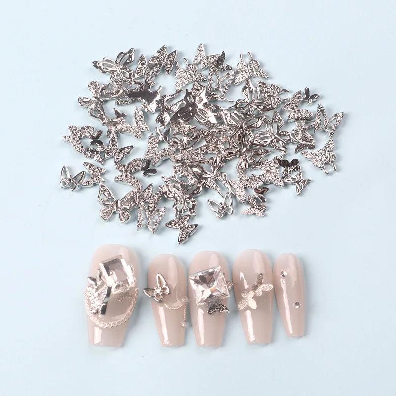 50 шт. y2k сплав Бабочка Дизайн ногтей бант шармы аксессуары части для маникюра Doecr