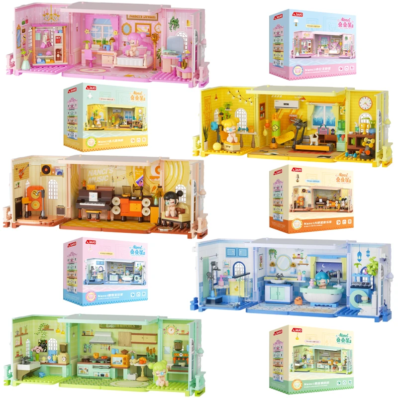 Анимация мультфильм каваи строительные блоки развивающие игрушки Jenga дом для