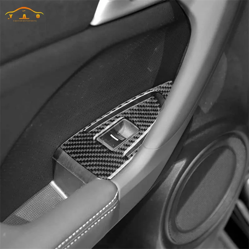 Фото Автомобильная наклейка для Acura TSX 2009-2014, углеродное волокно, кнопка подъема окна автомобиля, крышка, автомобильные аксессуары №5