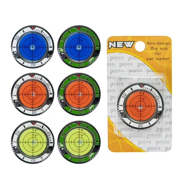 

Green Golf Ball Marker with High Precision Golf Green Reader Poker Chip Style Bubble Level Golf Accessories For Golf Lovers