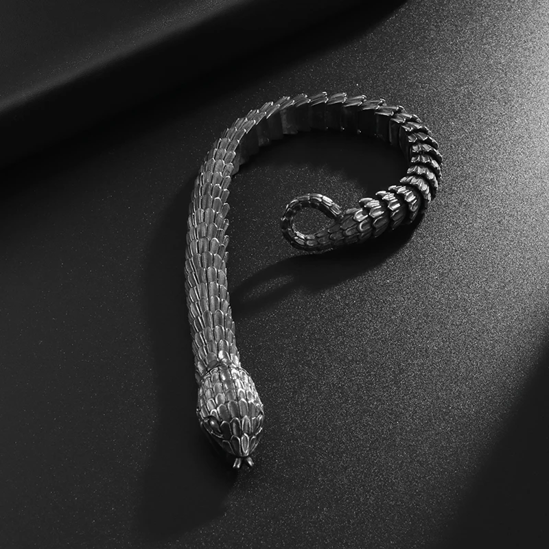Браслет мужской изящный креативный дизайн со змеиной чешуей дракона Модный