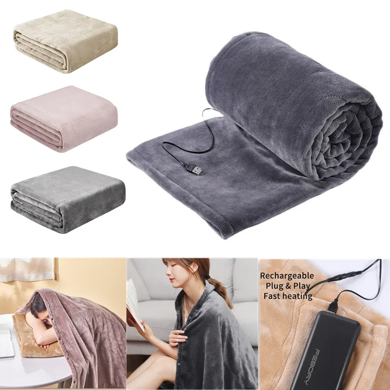 

Электрическое одеяло с USB, моющееся утепленное одеяло-шаль 5 В, для офиса, спальни, общежития, улицы, кемпинга, теплое зимнее одеяло