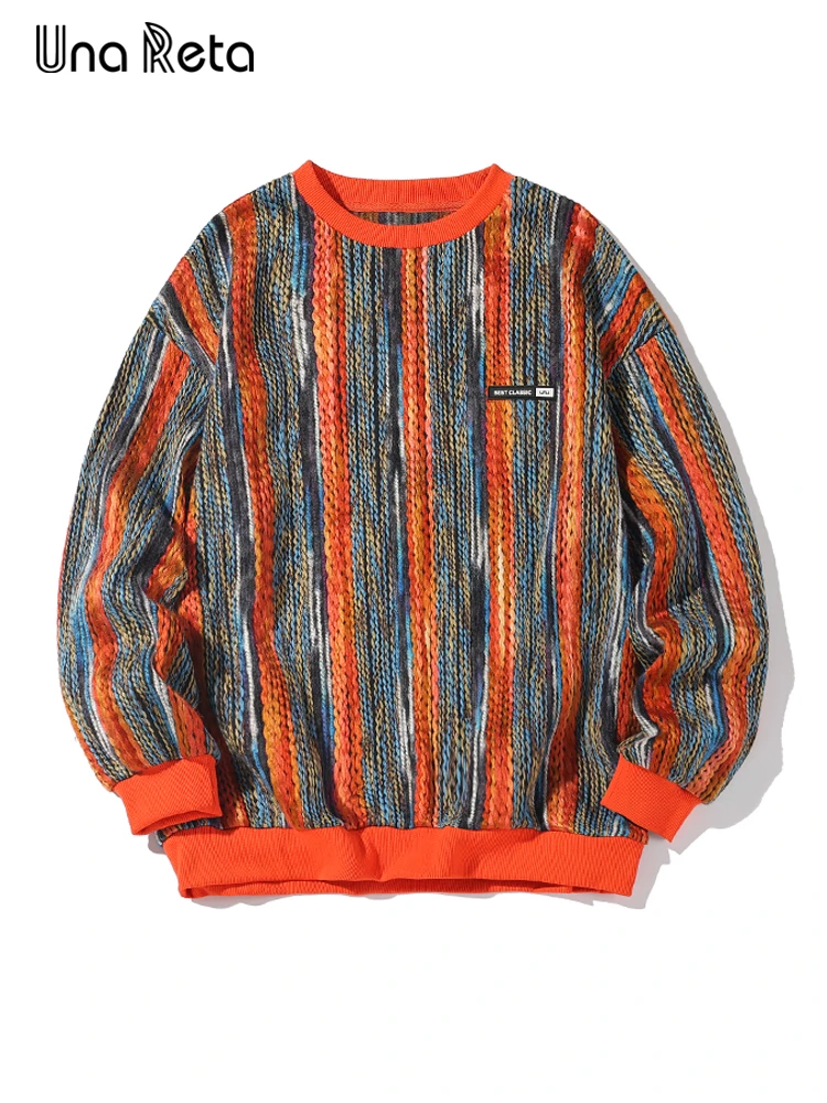 

Una Reta Men Streetwear New Men Clothing Hip-Hop O-Neck High quality Color Pullover Tracksuit Oversized Sweatshirt Man