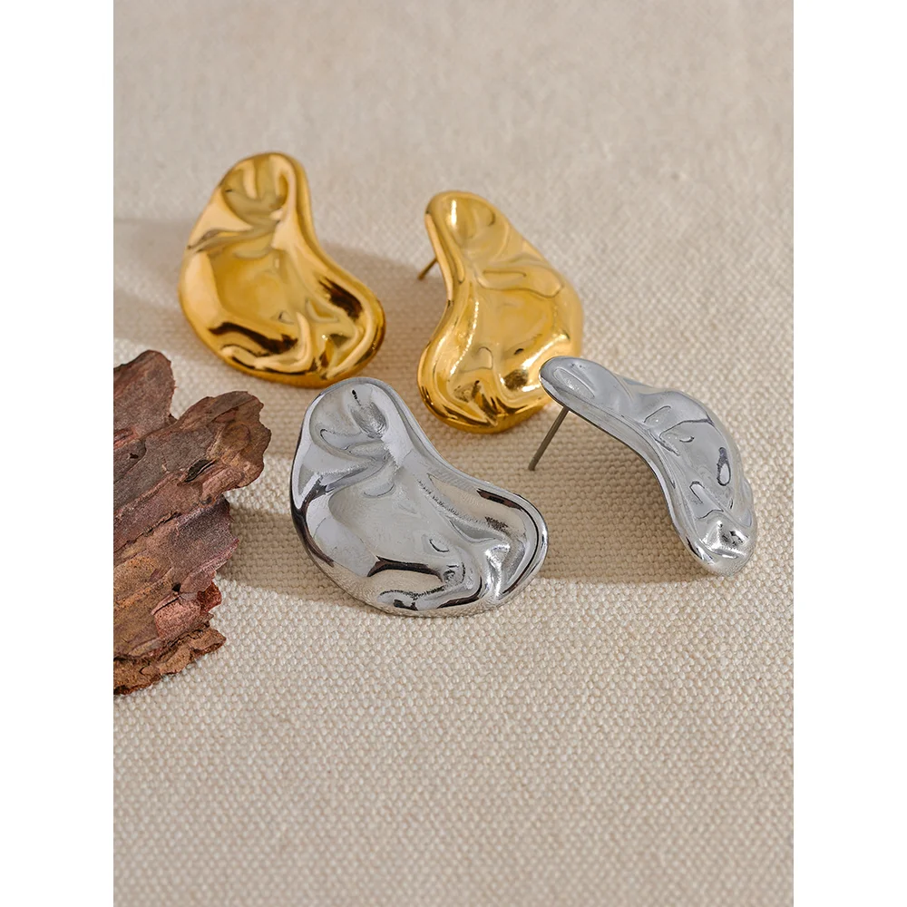 Серьги-гвоздики из нержавеющей стали 316l золотого и серебряного цвета