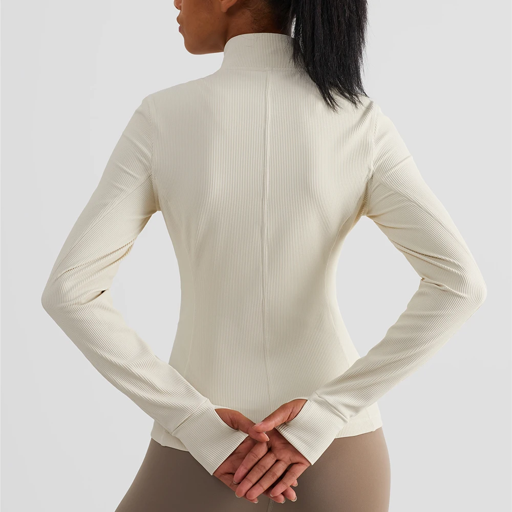 Vnazvnasi Women Sport Jacket Zipper Yoga Coat Sports Shirts Running Hoodies Thumb Hole Sportwear Women Tights Jacket Workout Top